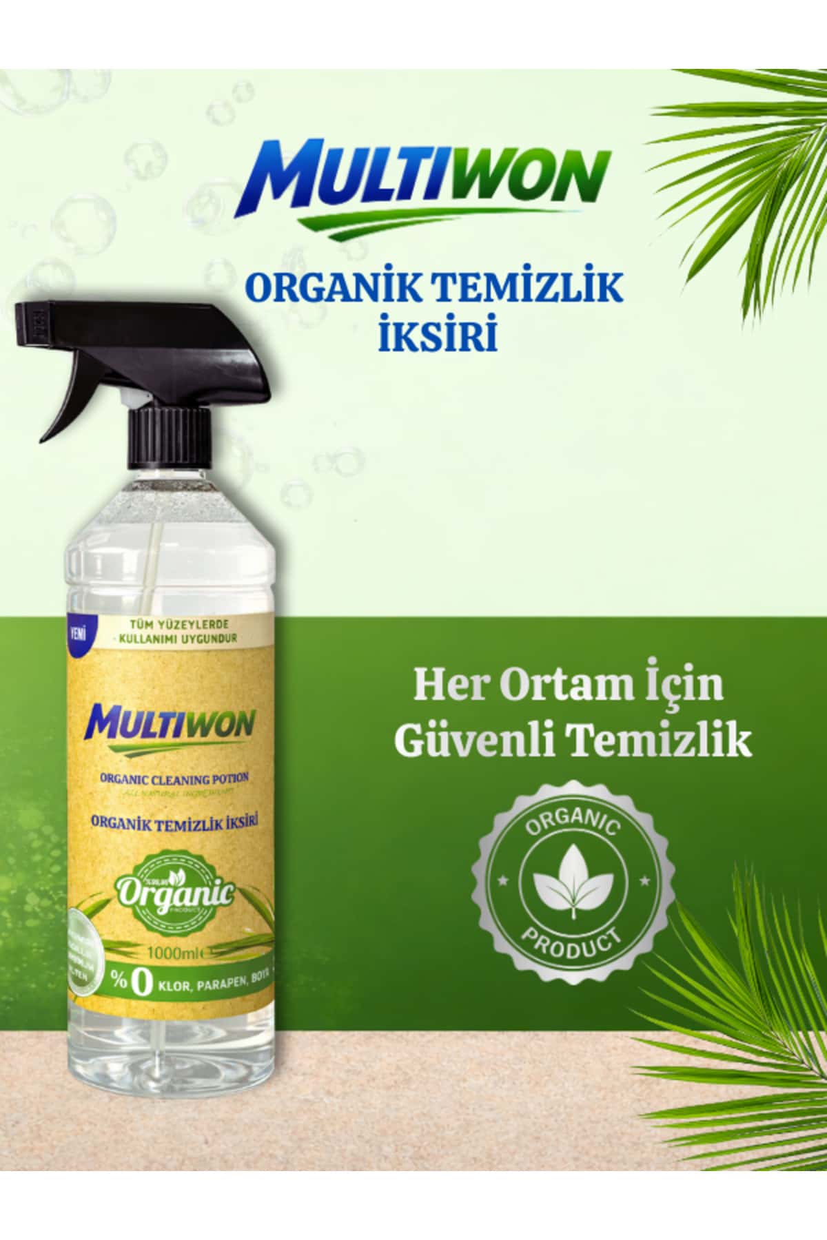 Çok Amaçlı Organik Temizlik İksiri Yüzey Temizleyici Leke Çıkarıcı Yağ Çözücü 1 Litre